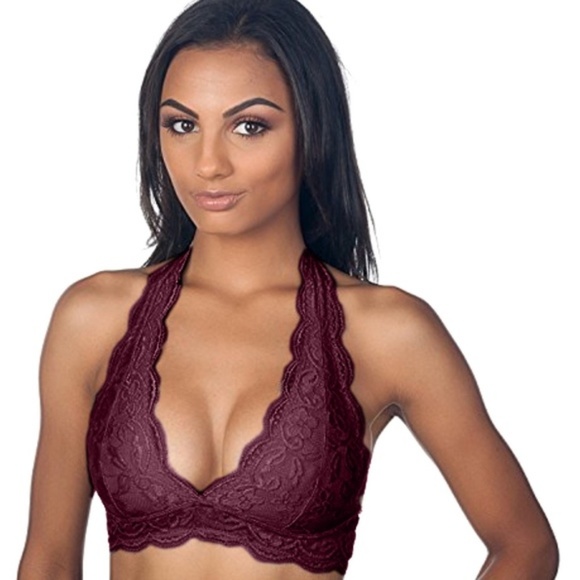 Other - Burgundy Halter Lace Bralette